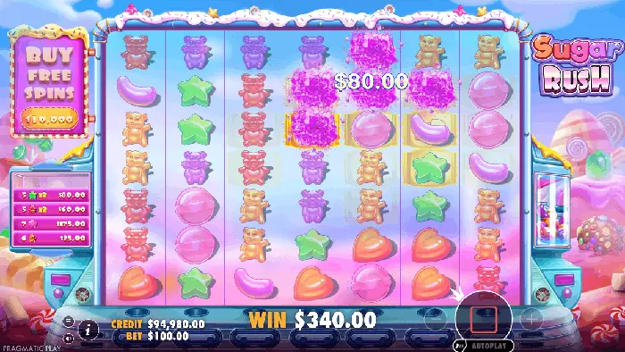 Demo του Sugar Rush με το περιβάλλον παιχνιδιού για δοκιμή χωρίς λήψη.